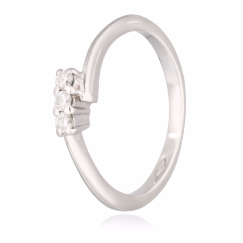 RING WHITE GOLD DIAMONDS 0.15 CT G/VVS WEIGHT 2.10 GR SIZE N° 11
