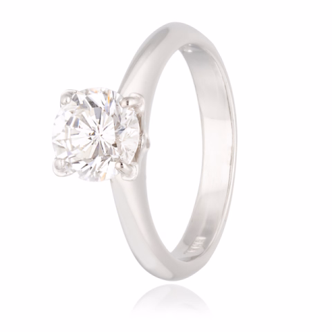 SOLITAIRE RING WHITE GOLD DIAMOND 1.25 CT WEIGHT 4.40 GR SIZE N°11