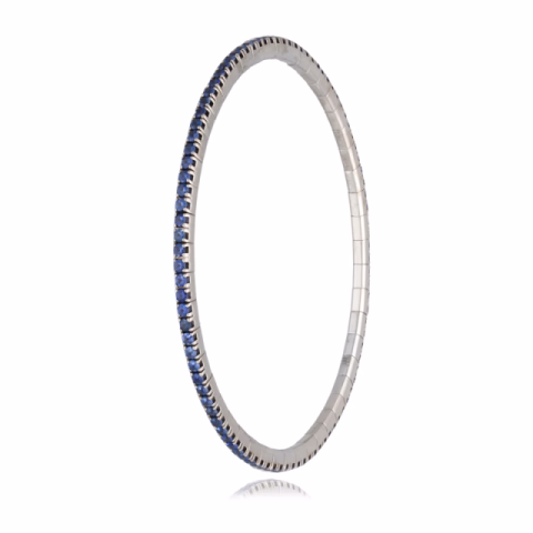 BUCHERER BRACELET TENNIS ELASTIC SAPPHIRE 2.76 CT WEIGHT 10.50 GR