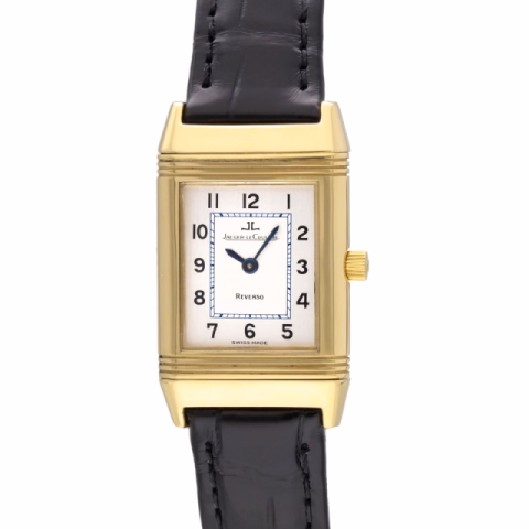 REVERSO 260.1.86 YELLOW GOLD LEATHER STRAP 23 MM 