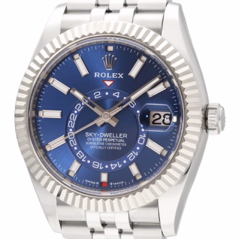 SKY DWELLER 336934 STAINLESS STEEL WHITE GOLD BEZEL BLUE DIAL 42MM FULL SET NEW 2026
