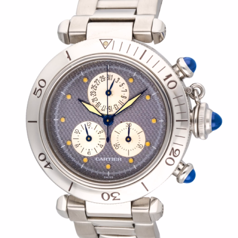 PASHA CHRONOFLEX 1352 STAINLESS STEEL GREY DIAL 35MM YEAR 1995