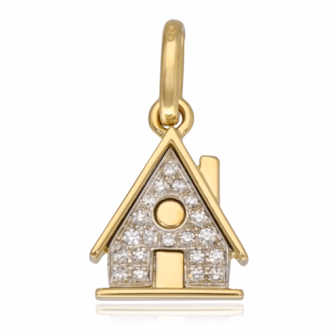 PENDANT POMELLATO HOUSE YELLOW GOLD 18KT DIAMONDS 0.15ct WEIGHT 5.19GR