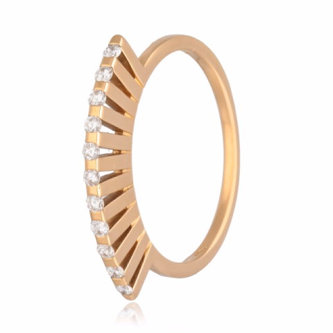 RINGS YELLOW WHITE ROSE GOLD 18KT DIAMONDS 0.60ct WEIGHT 7.8GR SIZE 15 / 55