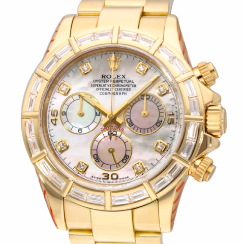 DAYTONA 116568BR YELLOW GOLD 18KT MOTHER OF PEARL NACRE BLANC DIAL 40MM FULL SET 2009 / SERVICE 2026