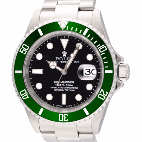 SUBMARINER 16610 / F25xxxx KERMIT STAINLESS STEEL 40MM FULL SET YEAR 2004