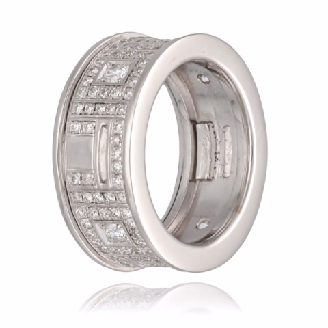RING WITHE GOLD WEIGHT 11.50 GR SIZE N°51 2.70 CT G/VVS