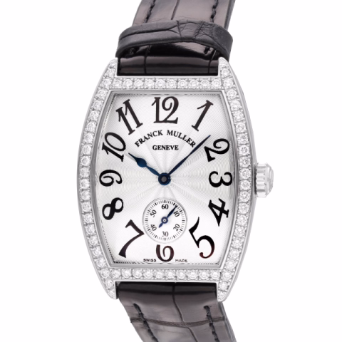 FRANCK MULLER CINTRÈE CURVEX 7502 S6 DP WHITE GOLD DIAMONDS PAVÈ 29 MM FULL SET YEAR 2001