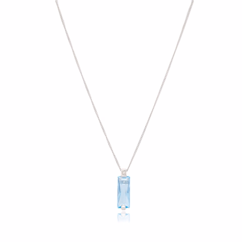 NECKLACE AQUAMRINE 1.70CT RECTANGULAR SHAPE WEIGHT 2.98GR LENGHT 42 CM