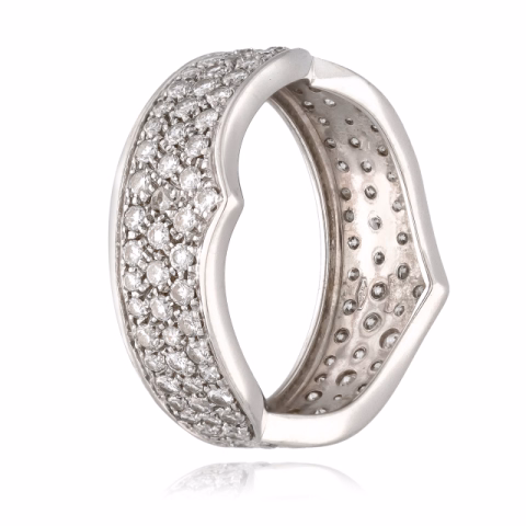 RING WHITE GOLD 18 KT DIAMONDS TOT 0.30CT WEIGHT 3.50 GR SIZE N° 53