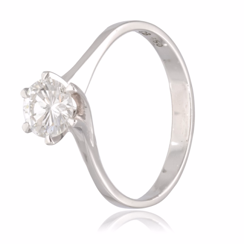 CARL F. BUCHERER RING WHITE GOLD DIAMONDS 0.86 CT WEIGHT 2.88 GR SIZE N°57