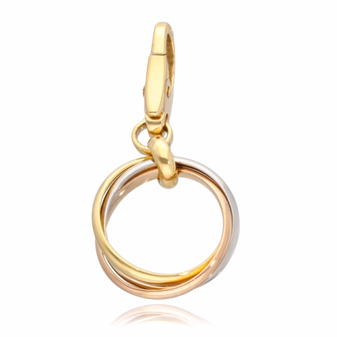 CARTIER CHARMS TRINITY YELLOW GOLD ROSE GOLD WHITE GOLD WEIGHT 2.57 GR