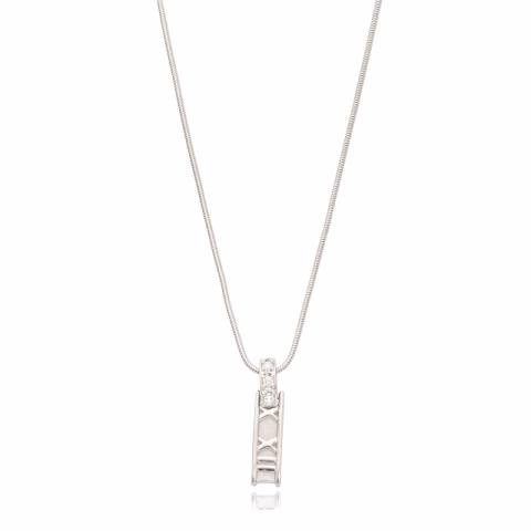 TIFFANYATLAS VERTICAL "X XII" WHITE GOLD DIAMONDS 0.09 CT WEIGHT 7.02 GR LENGHT 41 CM