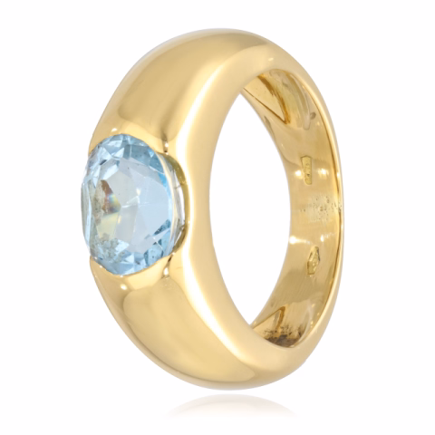 RING YELLOW GOLD TOPAZ WEIGHT 7.09 GR N°51