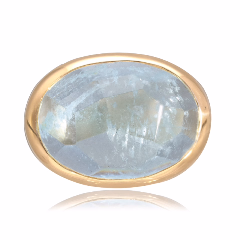 POMELLATO ICEBERG AQUAMARINE YELLOW GOLD WEIGHT 20.38 GR SIZE N° 52