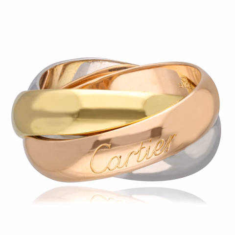 CARTIER TRINITY RING WHITE GOLD ROSE GOLD YELLOW GOLD WEIGHT 15.56 GR SIZE N° 53