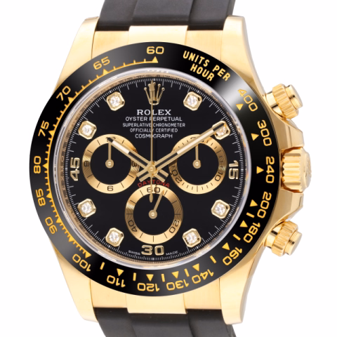 DAYTONA 116518LN YELLOW GOLD DIAL BLACK AND DIAMONDS 40 MM FULL SET NEW YEAR 2023