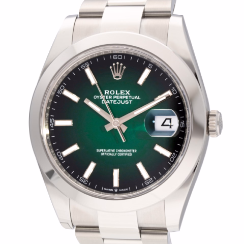 DATEJUST 126300 STAINLESS STEEL AND DIAL GREEN 41 MM FULL SET NEW YEAR 2026