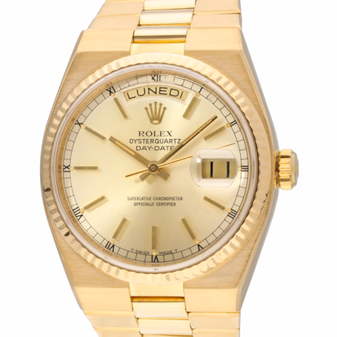 OYSTER QUARTZ DAYDATE 19018 YELLOW GOLD 36 MM