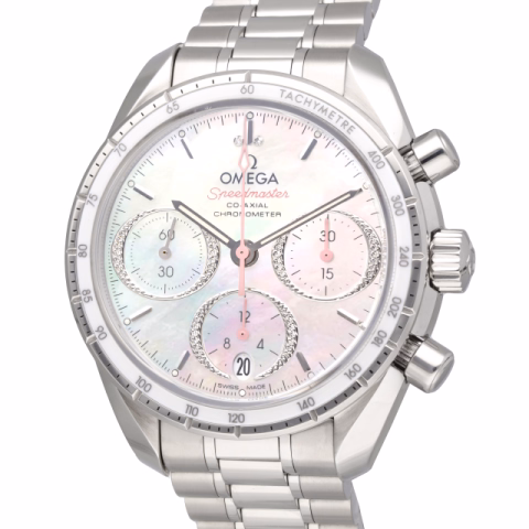 SPEEDMASTER CO-AXIAL 324.30.38.50.55.001 STAINLESS STEEL PINK HANDS 38 MM