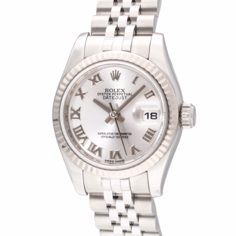 DATEJUST 179174 STAINLESS STEEL DIAL SILVER ROMAN NUMERALS 26 MM 