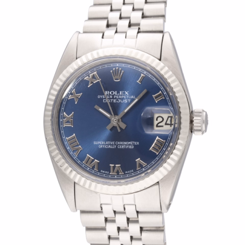 DATEJUST 6827 STAINLESS STEEL DIAL BLU ROMAN NUMERALS 31 MM