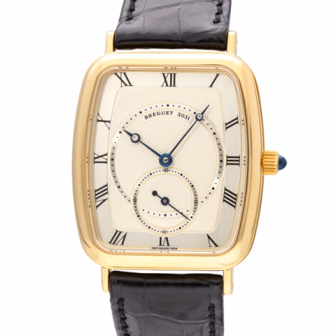 BREGUET HERITAGE 3490BA YELLOW GOLD DIAL SILVER 31 MM ORIGINAL BOX YEAR 1990