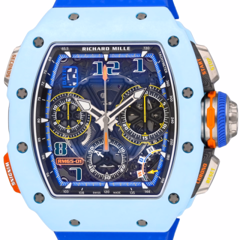AUTOMATIC WINDING SPLIT-SECONDS CHRONOGRAPH RM65-01 CARBON QUARTZ TPT 50MM FULL SET NEW YEAR 2025